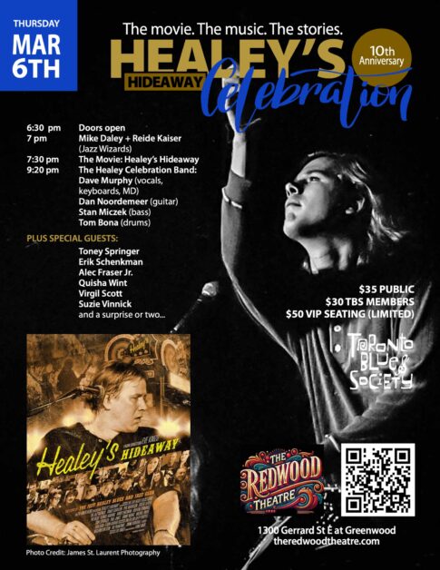 Toronto Blues Society celebrates Healey's Hideaway 10th anniverary poster
