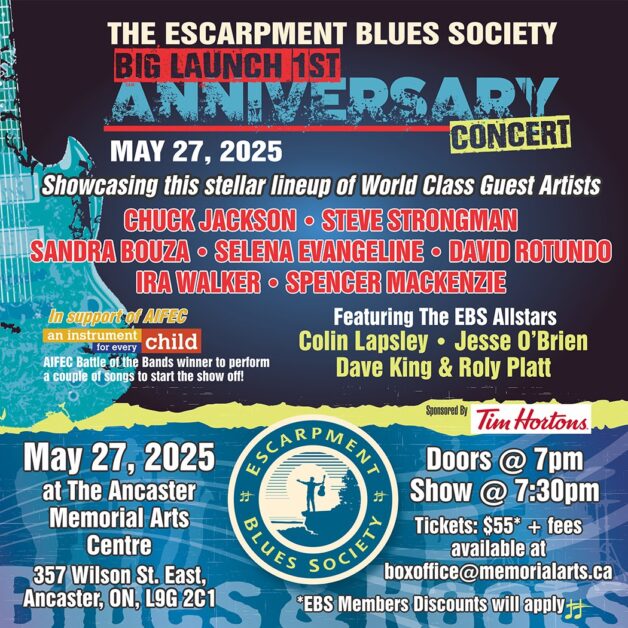 Escarpment Blues Society 1st Anniversary concert poster