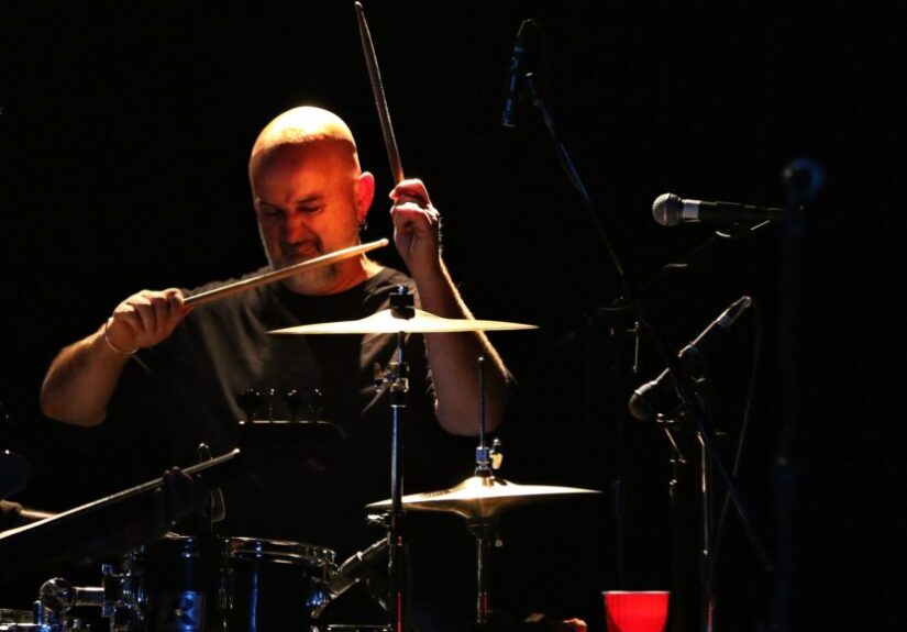 Jim Casson playing drums