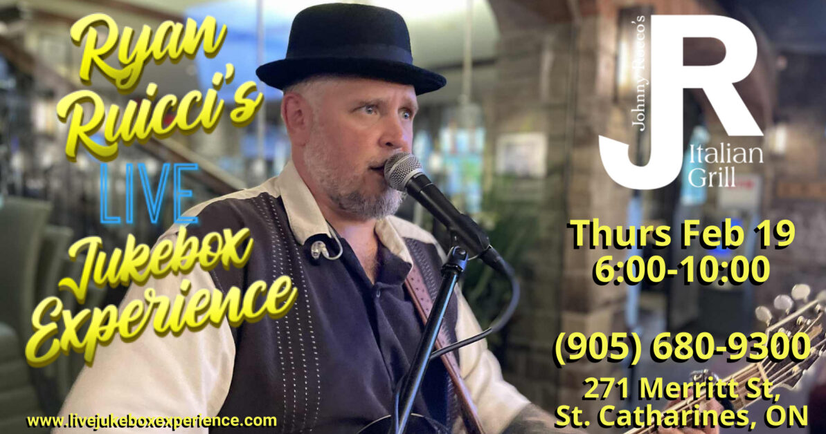 Ryan Ruicci's Live Jukebox Experience promo Johnny Rocco St. Catharines